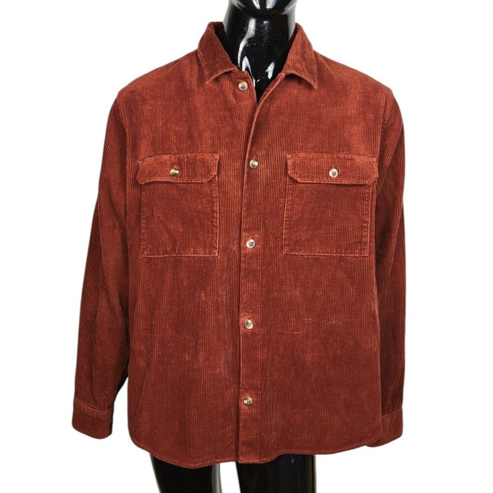 Vintage GAP Brown Corduroy Button-Down Shirt Shacket Jacket Men's Size XL